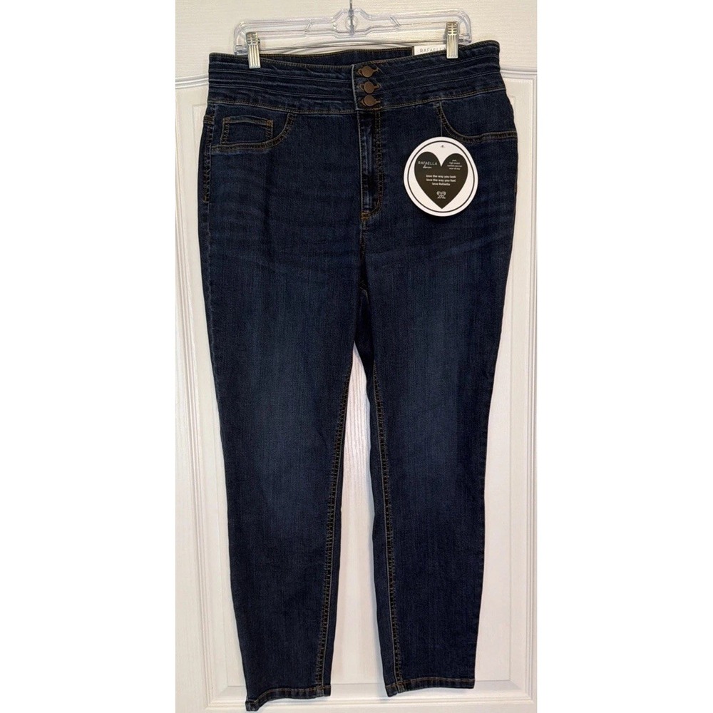 Rafaella Jeans Womens 16 Denim High-rise Skinny Ankle Steel Wash RSBHB058 NWT